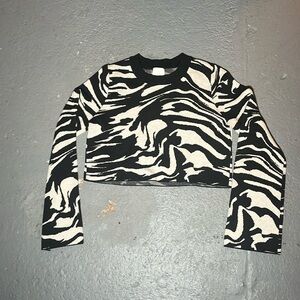 H&M cropped zebra sweater